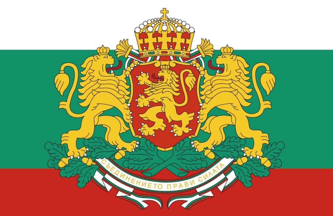 Българско знаме с герб на България - размер 90х150см