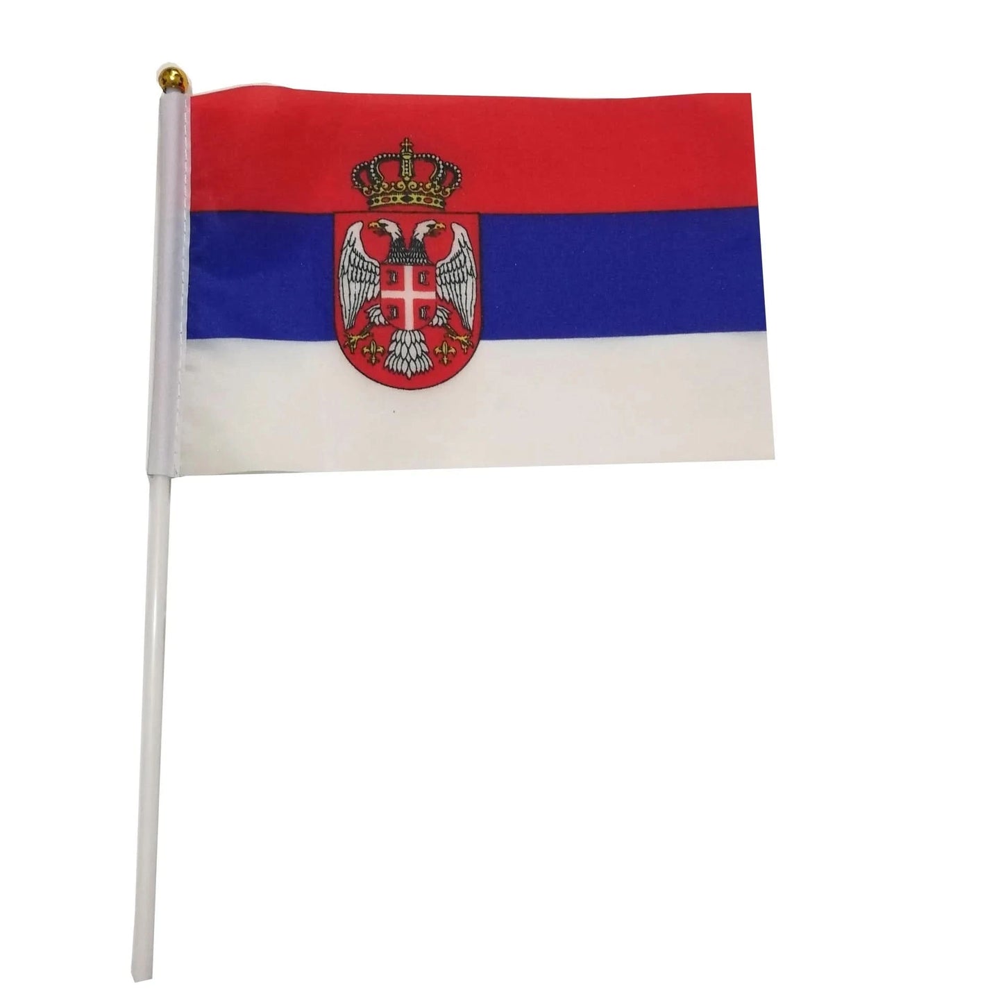 Сръбско знаме 14х21 см с дръжка - shlio-bg.com