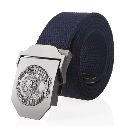 Колан с герб на СССР - син цвят - код 17 - shlio-bg.com