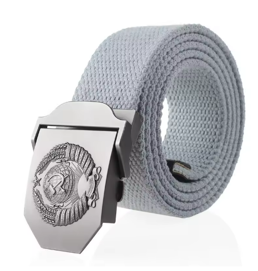 Колан с герб на СССР - сив цвят - код 20 - shlio-bg.com