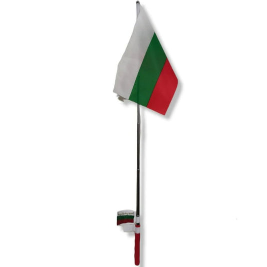 Българско знаме 14х21 см със стик 60 см - shlio-bg.com