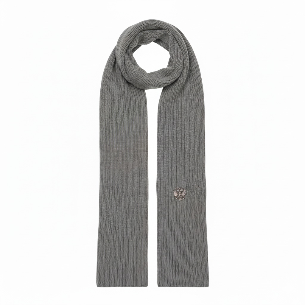 Шал с герб на Русия - в светло син цвят