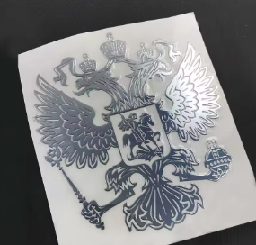 Сребрист стикер с руския герб - 2 размера